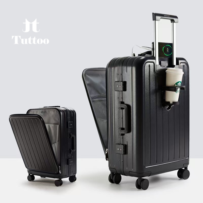TUTTOO Koper 22 inch Buka Atas Anti Gores Baret Pecah Tahan Banting Peyok Ringan 4 Roda Kuat Putar 360 derajat Bagasi Pesawat Tas Traveling Laptop Layer