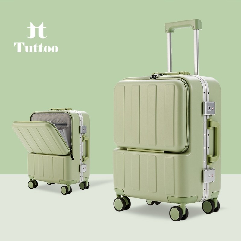 TUTTOO Front Load 20inch A116 Koper Kabin 20in Buka Depan Anti Gores Baret Pecah Tahan Banting Peyok Ringan 4 Roda Kuat Putar 360 derajat Bagasi Kabin Cabin Pesawat Laptop HP Handphone Tas Traveling Makeup