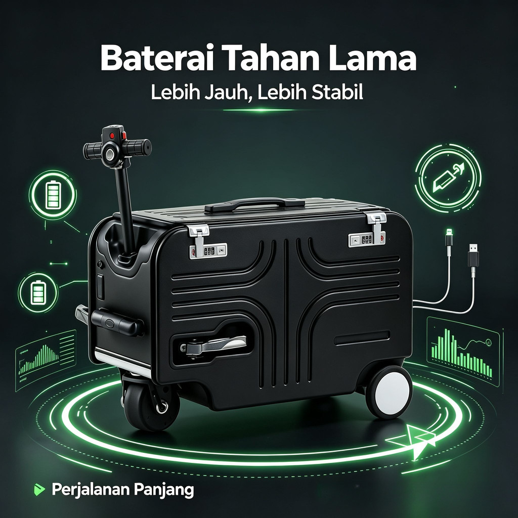 TUTTOO Koper TO02 20 Iinch 8KG BLACK/SILVERY Berkendaraan Bagasi Koper Listrik