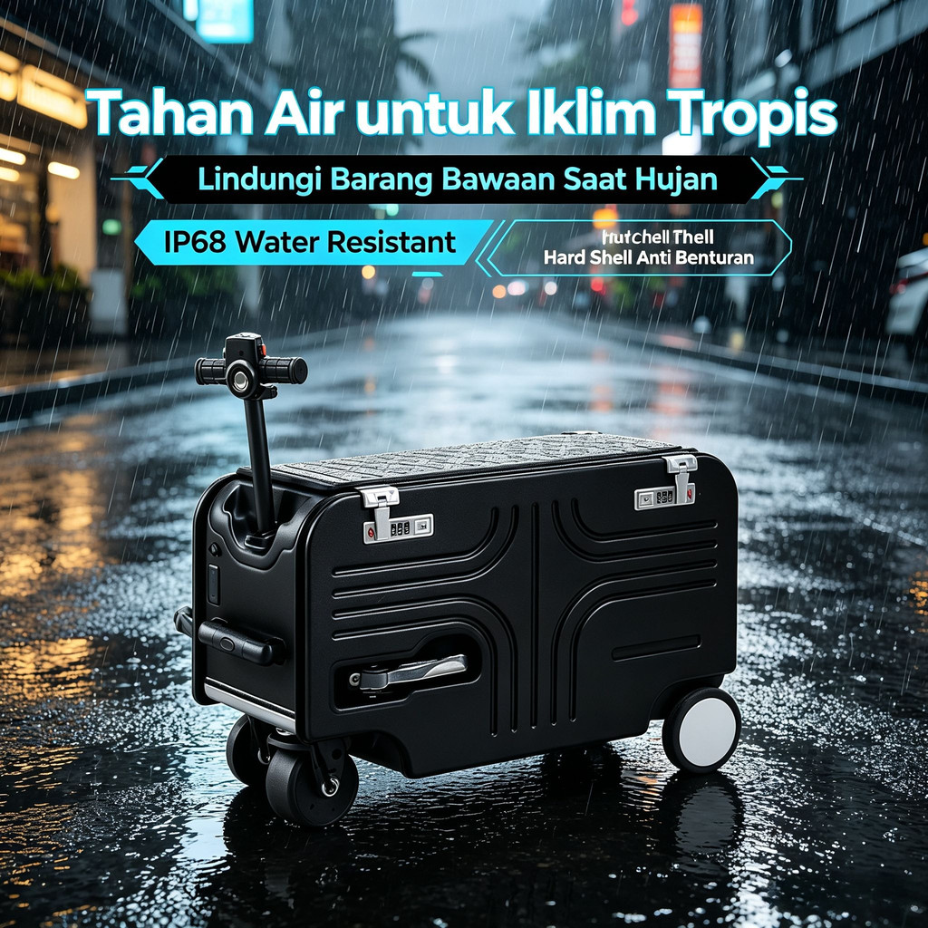 TUTTOO Koper TO02 20 Iinch 8KG BLACK/SILVERY Berkendaraan Bagasi Koper Listrik