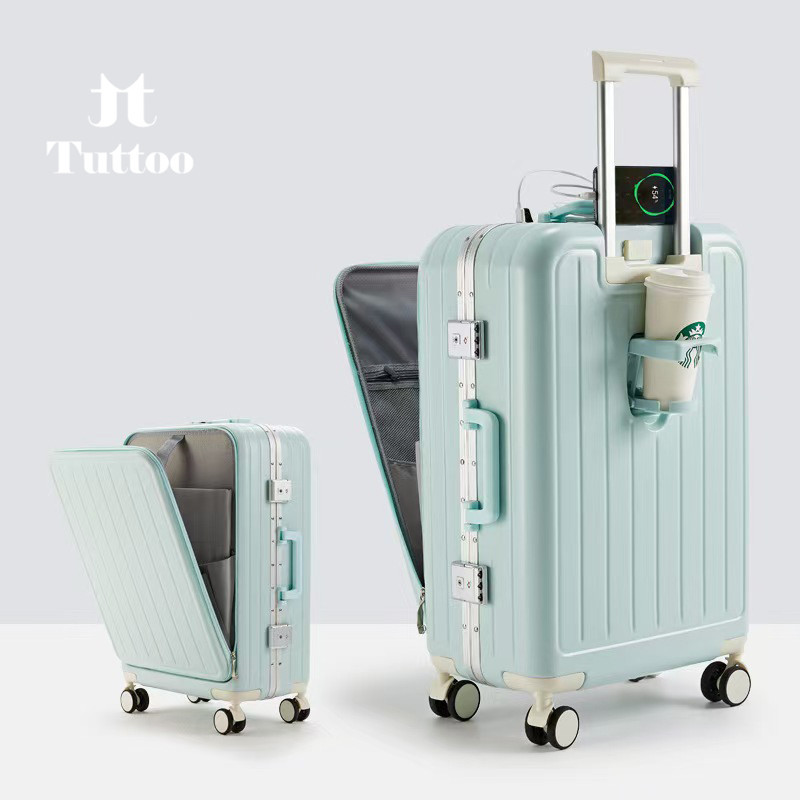 TUTTOO Koper 22 inch Buka Atas Anti Gores Baret Pecah Tahan Banting Peyok Ringan 4 Roda Kuat Putar 360 derajat Bagasi Pesawat Tas Traveling Laptop Layer