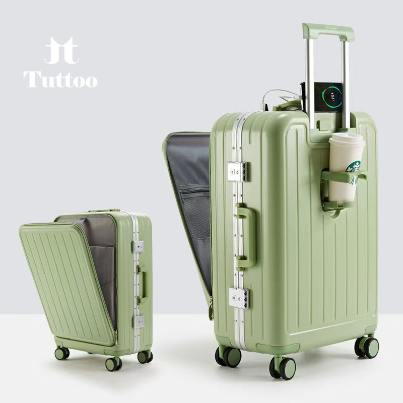 TUTTOO Koper 22 inch Buka Atas Anti Gores Baret Pecah Tahan Banting Peyok Ringan 4 Roda Kuat Putar 360 derajat Bagasi Pesawat Tas Traveling Laptop Layer