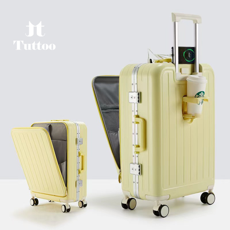 TUTTOO Koper 22 inch Buka Atas Anti Gores Baret Pecah Tahan Banting Peyok Ringan 4 Roda Kuat Putar 360 derajat Bagasi Pesawat Tas Traveling Laptop Layer