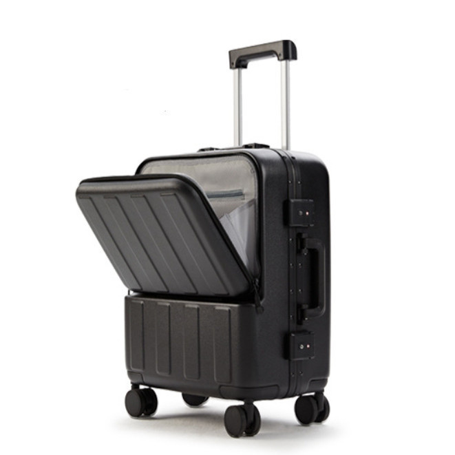 TUTTOO Front Load 20inch A116 Koper Kabin 20in Buka Depan Anti Gores Baret Pecah Tahan Banting Peyok Ringan 4 Roda Kuat Putar 360 derajat Bagasi Kabin Cabin Pesawat Laptop HP Handphone Tas Traveling Makeup