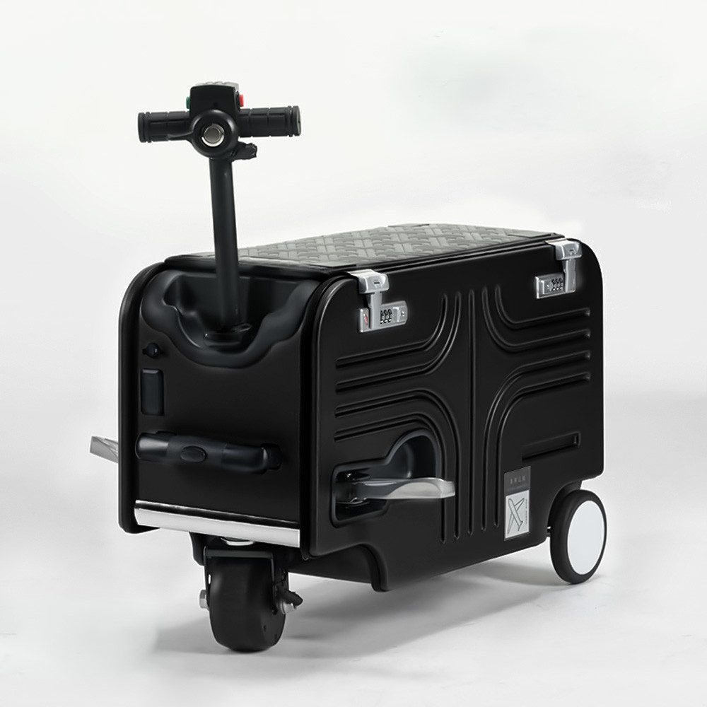 TUTTOO Koper TO02 20 Iinch 8KG BLACK/SILVERY Berkendaraan Bagasi Koper Listrik