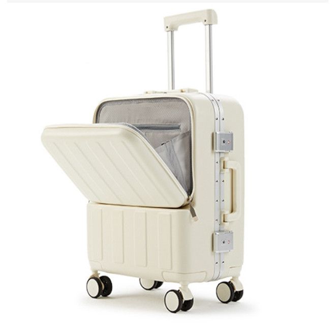 TUTTOO Front Load 20inch A116 Koper Kabin 20in Buka Depan Anti Gores Baret Pecah Tahan Banting Peyok Ringan 4 Roda Kuat Putar 360 derajat Bagasi Kabin Cabin Pesawat Laptop HP Handphone Tas Traveling Makeup