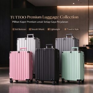 TUTTOO L02 Koper Bagasi 24 inci – TSA Lock, 4 Roda 360°