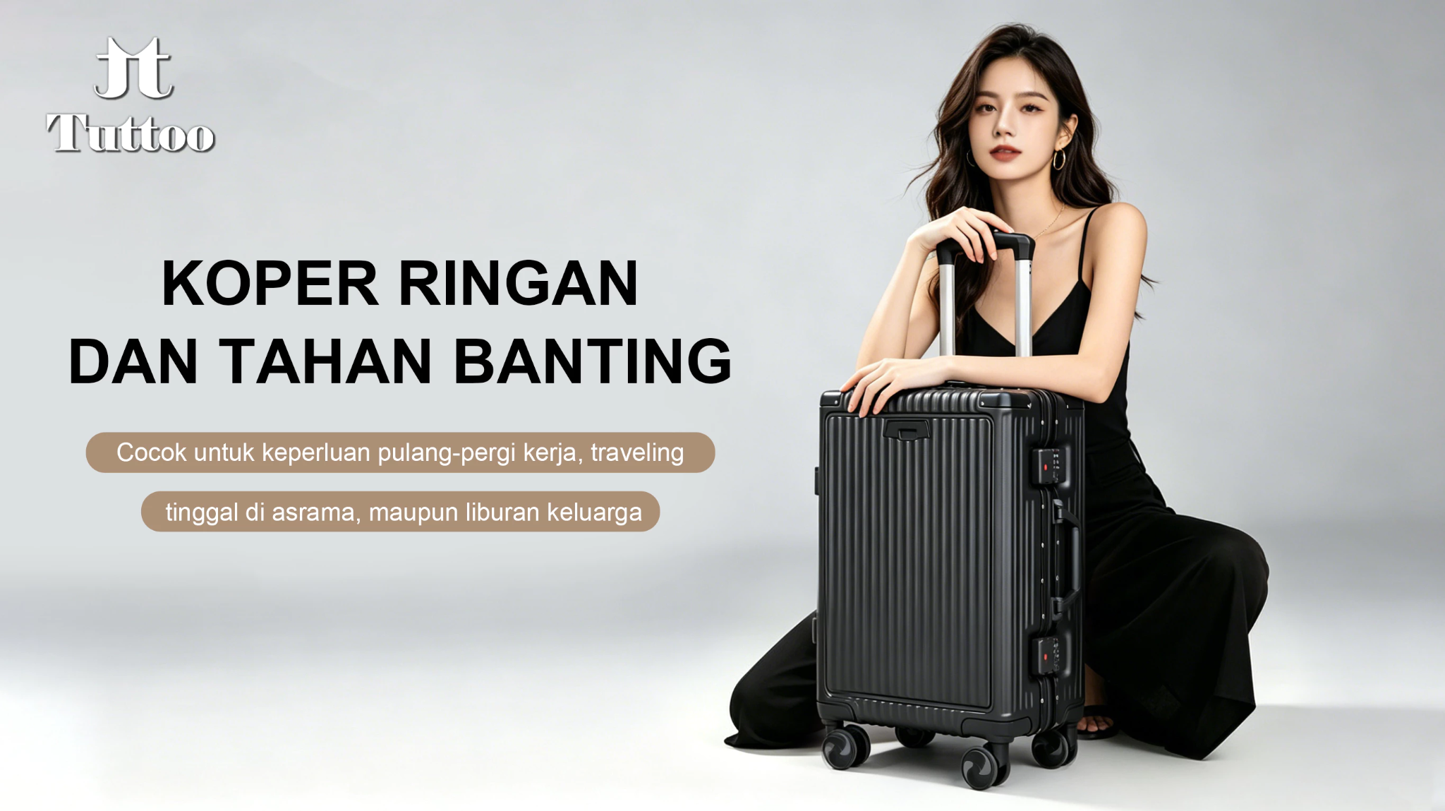 Banner TUTTOO: koper hitam, headline Koper Ringan dan Tahan Banting